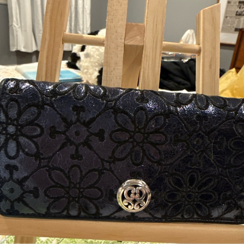 Brighton Black Floral Embossed Shoulder Bag - Picture 2 of 10